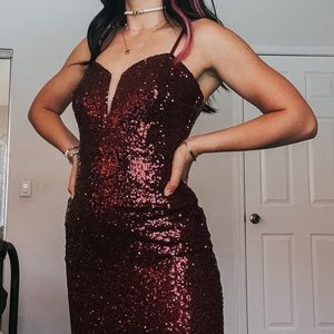 Hot Pink Sequin Cocktail Dress
